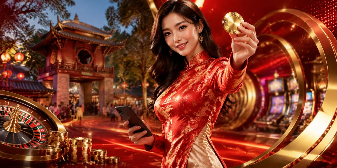Người chơi tại Hà Nội mặc áo dài truy cập casino trực tuyến trên điện thoại di động