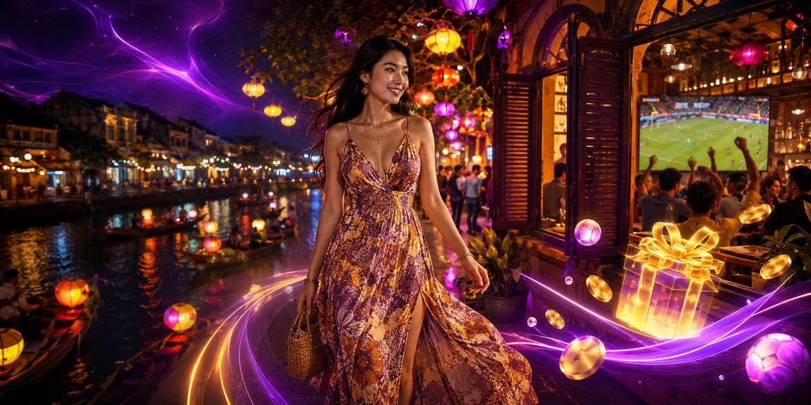 Người dùng theo dõi kèo cược bóng đá tại quán cà phê Hội An