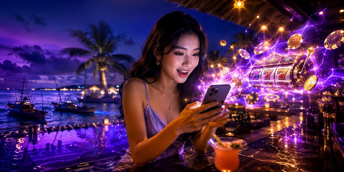 Người chơi tại Mũi Né thư giãn bên ly cà phê và chơi slot game trực tuyến trên điện thoại